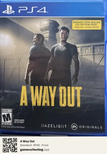 A Way Out PlayStation 4, NTSC box front