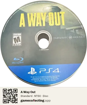 A Way Out PlayStation 4, NTSC disc