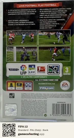 FIFA 12 PlayStation Portable, Italy box back