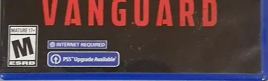 Call of Duty: Vanguard, the ESRB box on its front