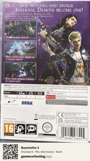 Bayonetta 3 Nintendo Switch, Germany box back