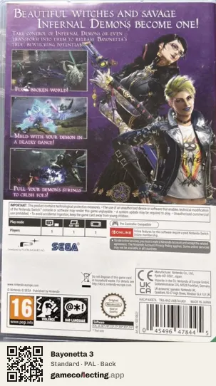 Bayonetta 3 Nintendo Switch, PAL box back
