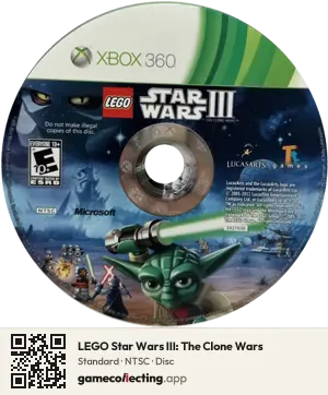 LEGO Star Wars III: The Clone Wars Xbox 360, NTSC disc