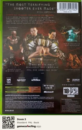 Doom 3 Xbox, PAL box back