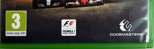 F1 2017, the PEGI square on its front