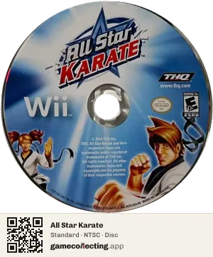 All Star Karate Nintendo Wii, NTSC disc