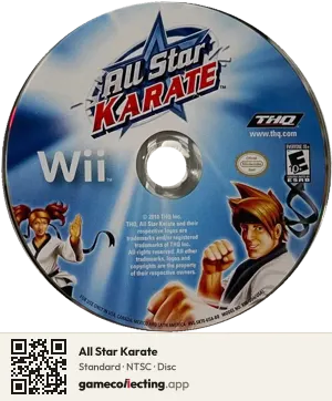 All Star Karate Nintendo Wii, NTSC disc