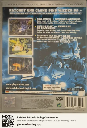 Ratchet & Clank: Going Commando PlayStation 2, Germany box back