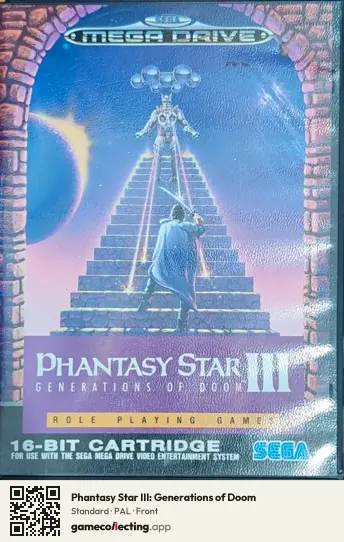 Phantasy Star III: Generations of Doom Sega Mega Drive / Genesis, PAL box front