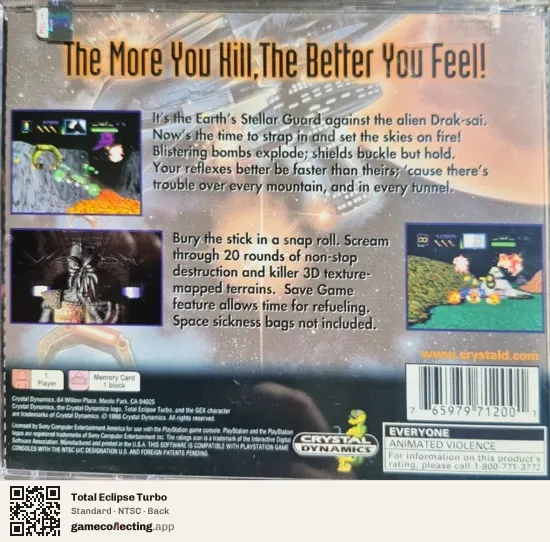 Total Eclipse Turbo PlayStation, NTSC box back
