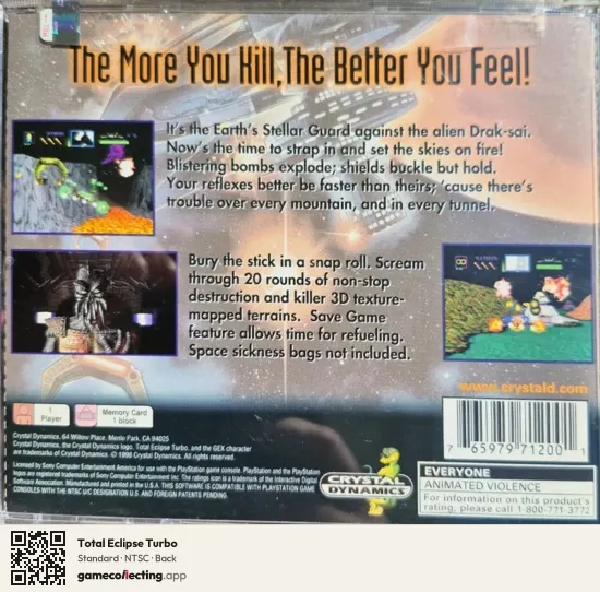 Total Eclipse Turbo PlayStation, NTSC box back