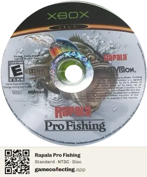 Rapala Pro Fishing Xbox, NTSC disc