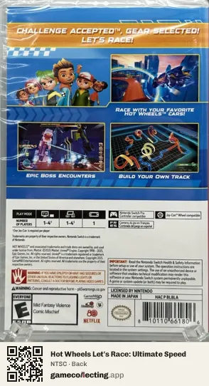 Hot Wheels Let's Race: Ultimate Speed Nintendo Switch, NTSC box back