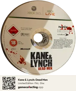 Kane & Lynch: Dead Men Xbox 360, PAL disc