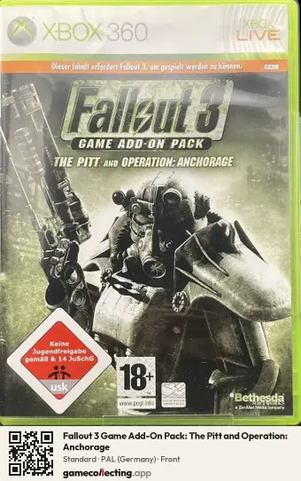 Fallout 3 Game Add-On Pack: The Pitt and Operation: Anchorage Xbox 360, Germany box front
