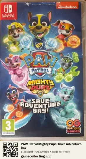 PAW Patrol Mighty Pups: Save Adventure Bay Nintendo Switch, United Kingdom box front
