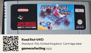 Road Riot 4WD Super Nintendo Entertainment System, PAL cartridge label