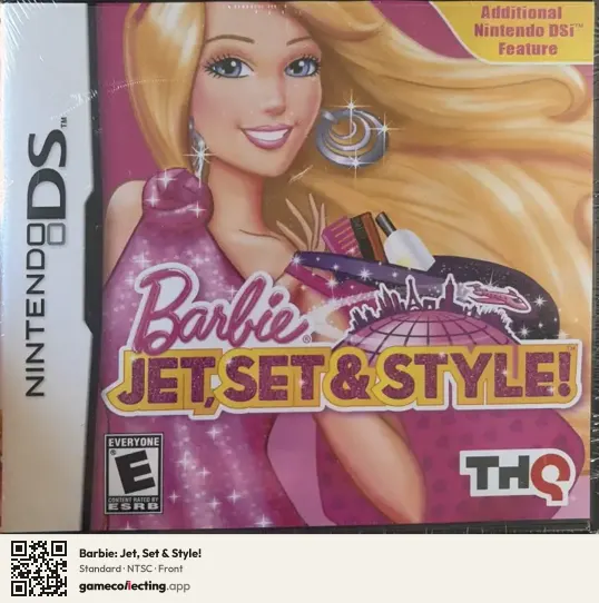 Barbie: Jet, Set & Style! Nintendo DS, NTSC box front