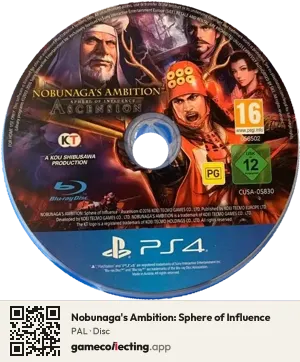 Nobunaga's Ambition: Sphere of Influence PlayStation 4, PAL disc