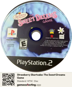 Strawberry Shortcake: The Sweet Dreams Game PlayStation 2, NTSC disc