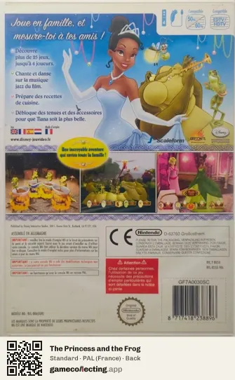 The Princess and the Frog Nintendo Wii, France box back