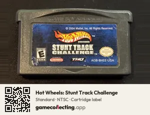 Hot Wheels: Stunt Track Challenge Game Boy Advance, NTSC cartridge label