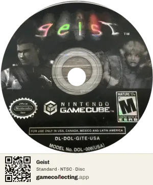 Geist Nintendo GameCube, NTSC disc