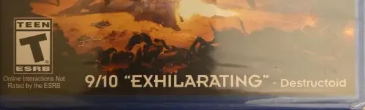 Helldivers, the ESRB box on its front