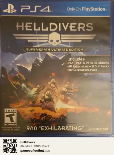 Helldivers PlayStation 4, NTSC box front