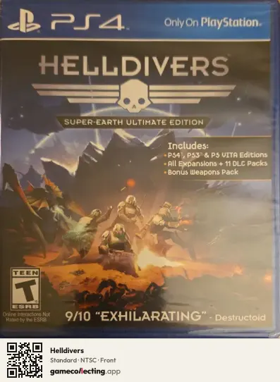 Helldivers PlayStation 4, NTSC box front