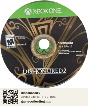 Dishonored 2 Xbox One, NTSC disc