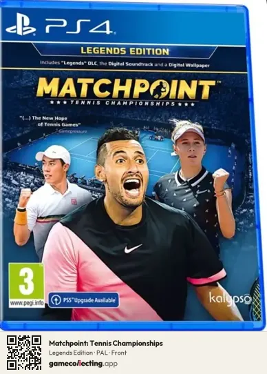 Matchpoint: Tennis Championships PlayStation 4, PAL box front