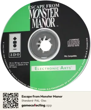 Escape from Monster Manor 3DO Interactive Multiplayer, PAL disc