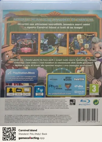 Carnival Island PlayStation 3, Italy box back