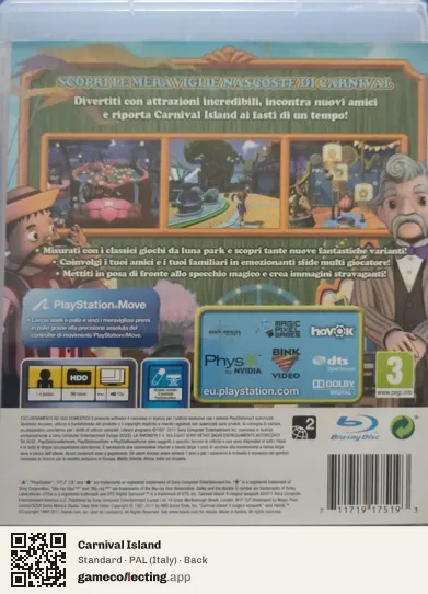 Carnival Island PlayStation 3, Italy box back
