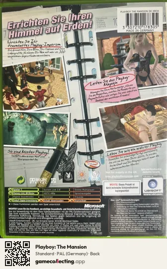 Playboy: The Mansion Xbox, Germany box back