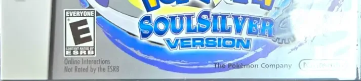 Pokémon SoulSilver Version, the ESRB box on its front