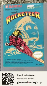 The Rocketeer Nintendo Entertainment System, NTSC cartridge label