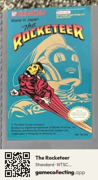 The Rocketeer Nintendo Entertainment System, NTSC cartridge label