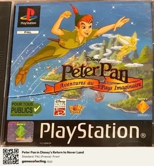 Peter Pan in Disney's Return to Never Land PlayStation, France box front