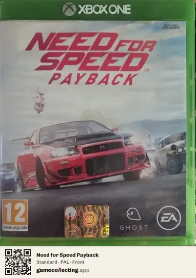 Need for Speed Payback Xbox One, PAL box front