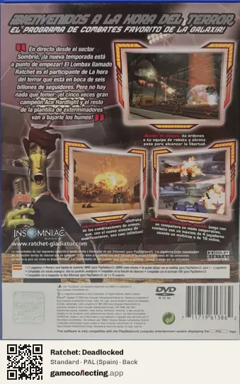 Ratchet: Deadlocked PlayStation 2, Spain box back