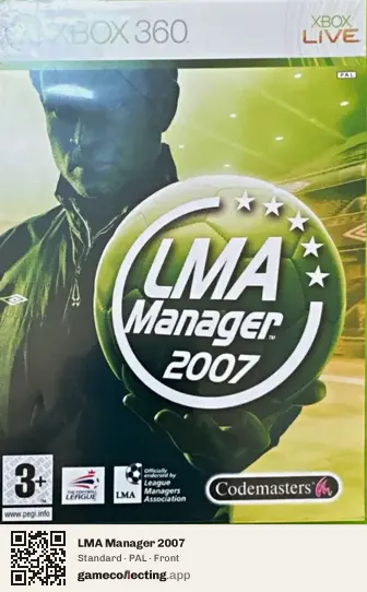 LMA Manager 2007 Xbox 360, PAL box front