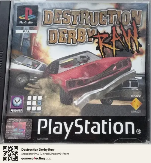 Destruction Derby Raw PlayStation, United Kingdom box front