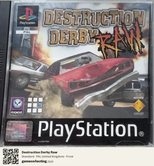 Destruction Derby Raw PlayStation, United Kingdom box front