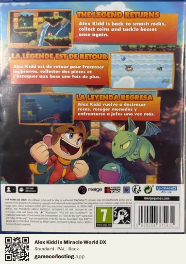 Alex Kidd in Miracle World DX PlayStation 5, PAL box back