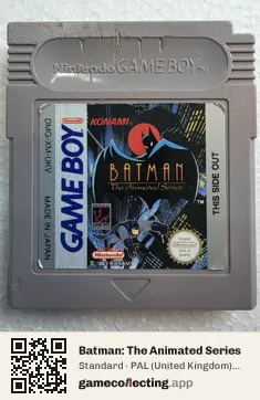 Batman: The Animated Series Game Boy, PAL cartridge label