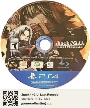 .hack//G.U. Last Recode PlayStation 4, NTSC disc
