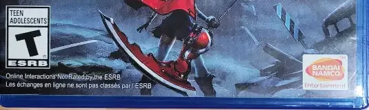 God Eater 2: Rage Burst, the ESRB box on its front