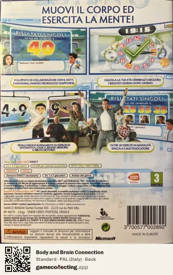 Body and Brain Connection Xbox 360, Italy box back